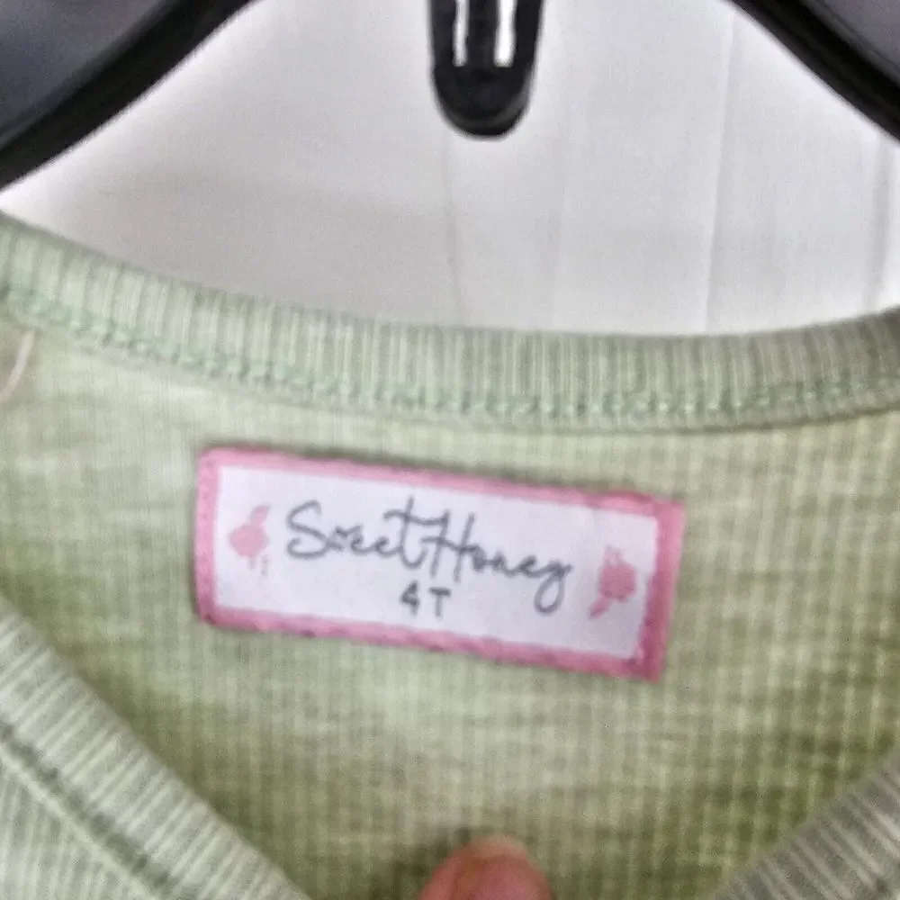 SweetHoney Toddler Girls Size 4T Light Green Ribbed Bodysuit